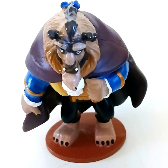 Disney Beauty and The Beast PVC  Beast 4” w / Maroon Cape Figure Cake Topper Toy - Picture 3 of 4